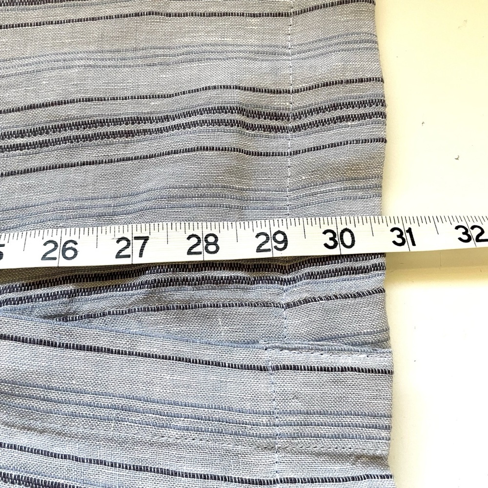 Faherty XS Linen Button Front Stripe Skirt Elastic Waist Coastal Classic Preppy - Picture 8 of 8